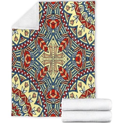 Tribal 3D printed Sherpa Blanket on Bed Home Textiles Dreamlike HOME ACCESSORIES Drop shipping