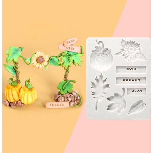 Sunflowers & Pumpkins Silicone Mold Fondant Mould Cake Decorating Tools Chocolate Gumpaste Molds, Sugarcraft, Kitchen Gadget