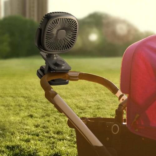 Durable Desk Fan Rechargeable Clip On Fan Lightweight Powerful Wind ABS Strong Grip Clamp Adjustable Desk Fan for Baby Stroller