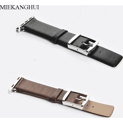 MEIKANGHUI Genuine Leather Watchbands Fits-all of Apple Watch Series 38mm 42mm iwatch Strap Women &Men High Quality