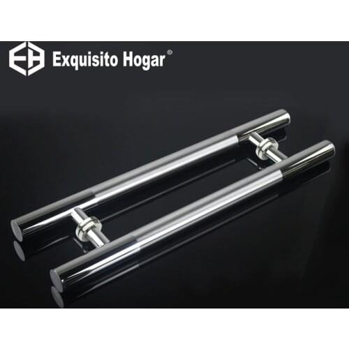 Stainless Steel Pull Push Door Handle For Wood Glass Entry Front Door Exterior Interior Cabinet Furniture Handle