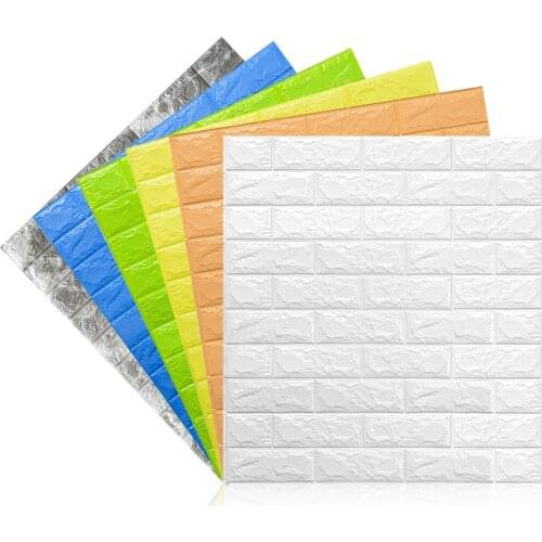 77*70cm Self-Adhesive 3D Wall Sticker Imitation Brick Marble Embossed DIY Home Decoration Wallpaper Kidroom Kitchen Bedroom