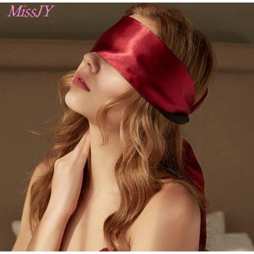 Silk Blinder BDSM Bondage Eye Mask Satin Sex Cover Sleep Band Soft Tie Blindfold Erotic Slave Restraint Belt Bondage Sex Toy