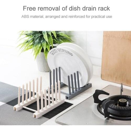 Household Kitchen Dish Rack Plastic Plate Pot Cover Rack Household Storage Drain Rack Detachable Shelf Dish Rack Kitchen Gadgets