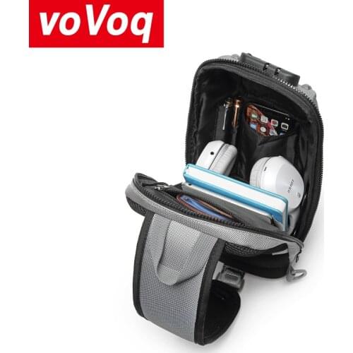 New Chest Bag Multifunctional Usb Anti Theft Casual Waterproof Oxford Cloth Shoulder Bag for Mens Rivet Sports Shoulder Bags