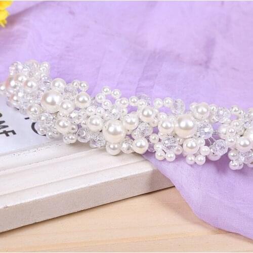 Korean factory direct pure pearl handmade wedding tiara hair wear bridal hair jewelry hairband hair accessories