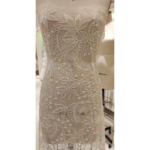 Wedding Lace Fabric Embroidered Sposa Dress Dress Lace Mesh Fabric Dantel Moda Bridal Sell by 1 Yard