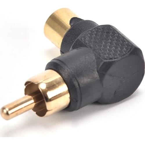 1pcs Red & Black 90 Degree RCA Right Angle Connector Plug Adapters Male To Female M/F 90 Degree Elbow Audio Adapter