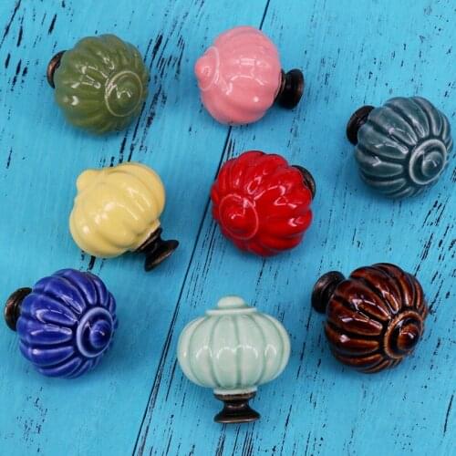 1Pcs Ceramic Cupboard door knobs Drawer Pull Vintage Shabby Chic Wardrobe Knob Cabinet handle