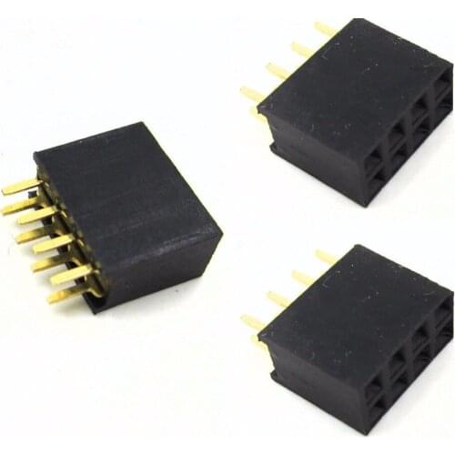 10PCS 2X4 Pin 8P 2.54mm Double Row Female Straight Header Pitch Socket Pin Strip