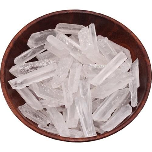 100g Transparency Natural Clear Quartz Crystal Wand Stone Point Healing Stone Single Column DIY Craft Home Jewelry Decoration