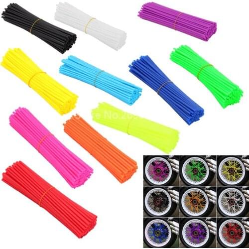 32pcs Pack Bike Wheel Spoke Protector Colorful Motocross Rims Skins Covers Off Road Bike Guard Wraps Kit MTB Bicycle Accessories