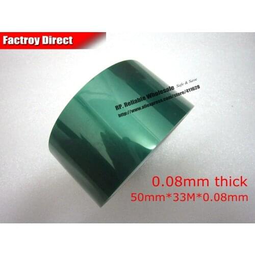 50mm*33M*(0.08mm Thick), Green PET Masking Tape High Temperature Withstand for PCB Coating Shielding