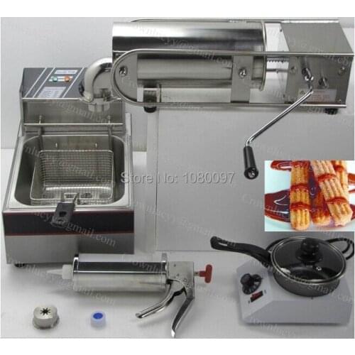 5L churros machine+churros filling machine+melting pot+fryer