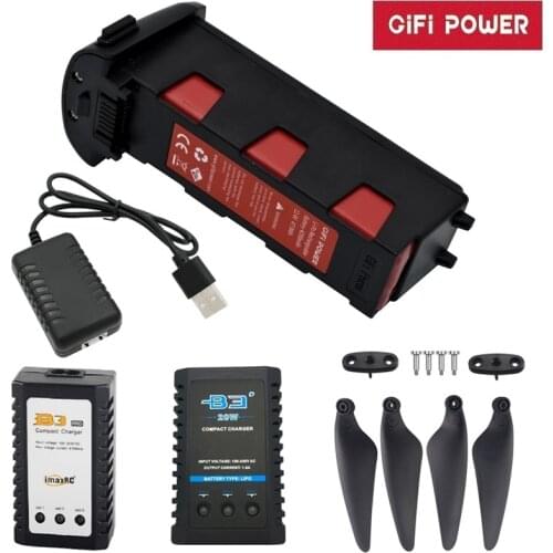 11.4v 4200mAh Battery With Charger / Propeller for Hubsan H117S Zino RC FPV Racing Camera Drones Quadcopter Parts 11.4V Battery