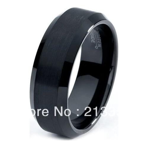 FREE SHIPPING!USA WHOLESALES CHEAP PRICE BRAZIL RUSSIA CANADA UK HOT SELLING 8MM BRUSH CENTER BEVEL BRIDALTUNGSTEN WEDDING RING