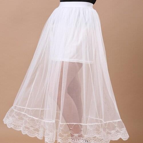 CHSDCSI High Waist Ladies Irregular Perspective Pleated Skirts Lace Women Summer Midi Female Women Skirt Black