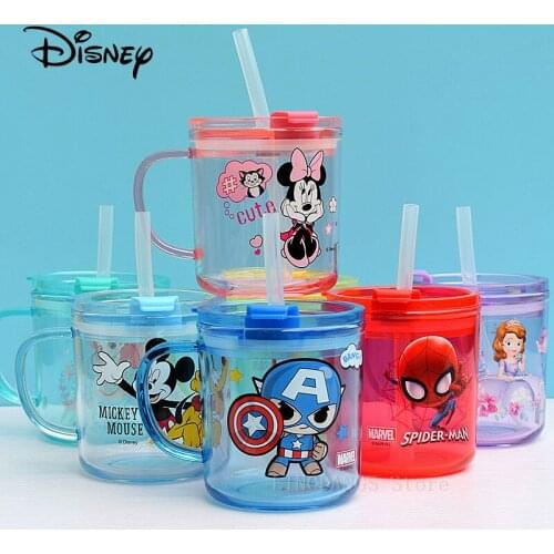 Disney Princess Sippy Cup Kids Milk Bottle Mermaid Sofia Mickey Cup Baby Sippy Cups Cute Straw Cup Adult Sippy Cup Gift