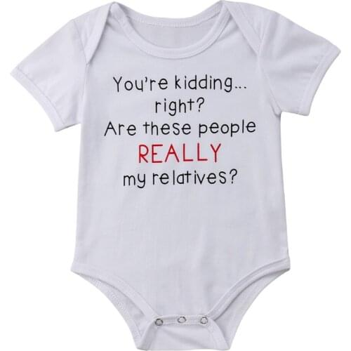 Newborn Infant Babys Boy Girl Letter Bodysuit Jumpsuit Cotton Clothes Outfits Size 0-24M