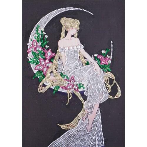 DIY Beautiful Girl 5D Special Shape Rhinestone Diamond Painting 30 x 40 cm