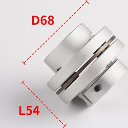 Flange Diaphragm D68 L54 Aluminum Single Shaft Coupling Flexible Coupler Joint Keyway High Rigidity Elastic