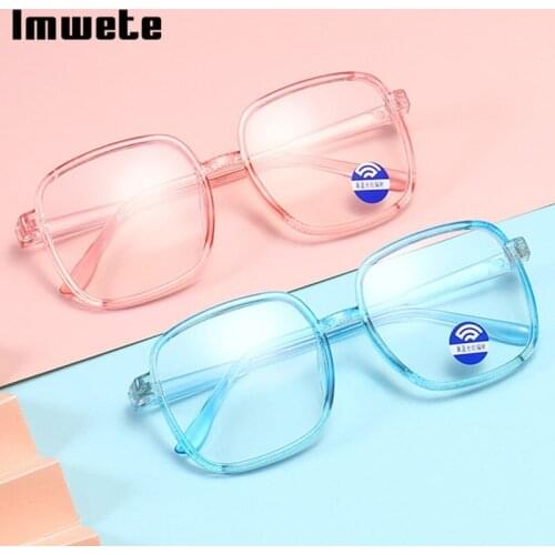 Imwete Children Anti-blue Light Glasses Frame Kids Students Silicone Soft Frames Girls Boys Goggles 4-12 Years Old