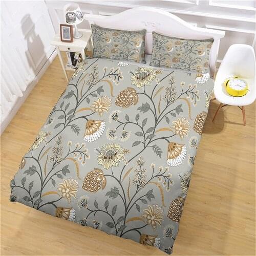 Bedding Set Duvet Cover Comforter Full Size Imitation Embroidery Beautiful Flowers Quality Reactive Printing Home Textile Custom