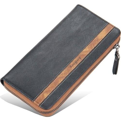 Mens Wallet pu Leather Long Wallet For Man Card Holder Zipper Phone Clutch Purse Mens Business Wallets Business Purses Pocket