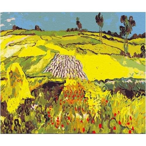 GATYZTORY Frameless Golden Wheat Field DIY Painting By Numbers Landscape Canvas Painting Home Decor For Living Room Wall Artwork