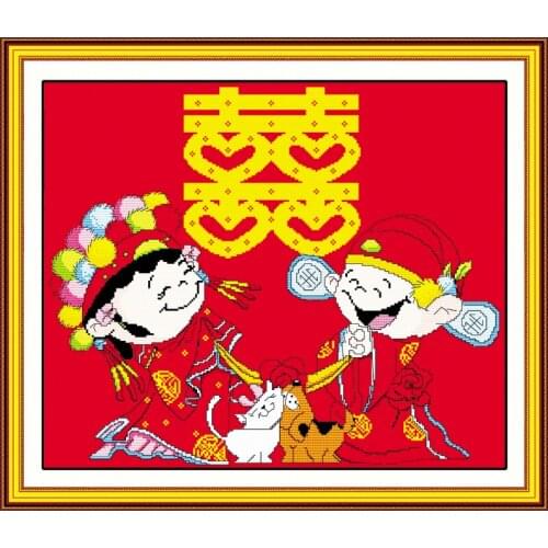 Perform the formal wedding ceremony cross stitch kit people 18ct 14ct 11ct count print canvas stitches embroidery DIY handmade