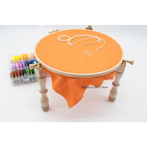 Solid wood Embroidery Hoop Stand manual DIY Cross Stitch shed Embroidery Ring Frame Portable Embroidery Tools+3 legs/4 legs XJ13