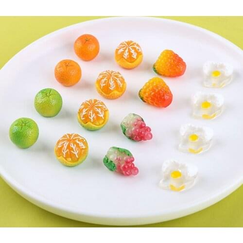 Orange/litchi/grape fruit shape 50pcs/lot resin beads diy jewelry earrings/bracelet pendant accessory