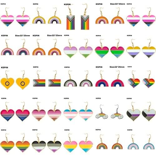 Transgender Rainbow Pansexual pride Genderqueer pride LGBT Earrings Gay Pride Rainbow Earrings Jewelry For Women Men Lovers Gift