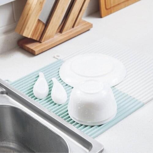 Silicone Square Dish Drying Mat Heat Resistant Draining Tableware Dishwaser Durable Cushion Pad Dinnerware Table Mat Placemat