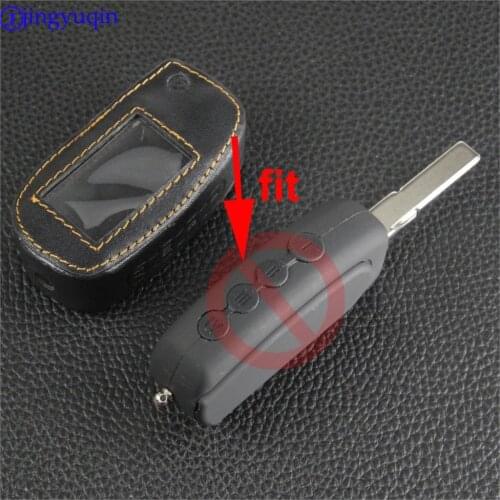 Jingyuqin 10pcs 4-button leather case Scher-Khan Magicar5 6 Uncut Blade Fob M5 M6 folding car flip remote control
