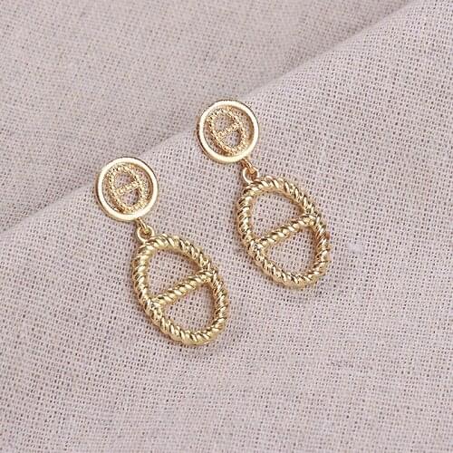 Женские золотые серьги Transmit love China At AliExpress