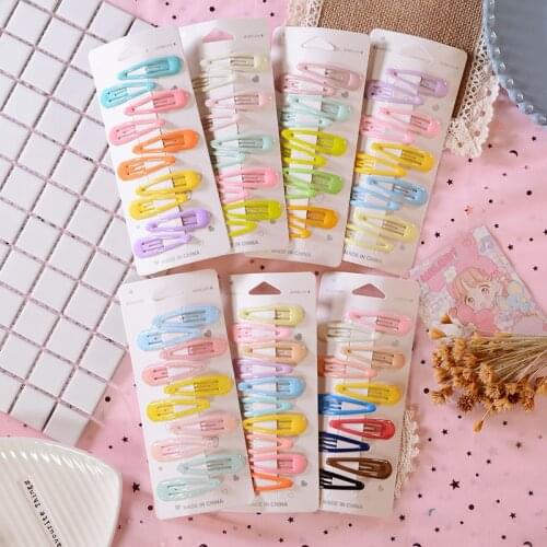 10pcs Snap Hair Clips for Hair Clip Pins BB Hairpins Color Metal Barrettes for Baby Children Women Girls Styling Accessories