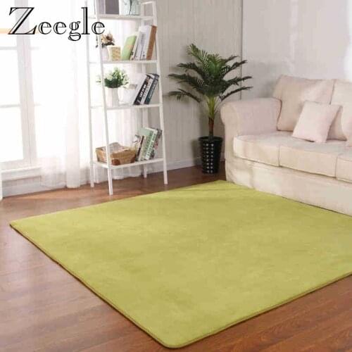 Zeegle Quality Slip-resistant Carpet For Living Room Coral Fleece Soft Memory Foam Waste-absorbing Mats Kids Room Anti-slip Rug