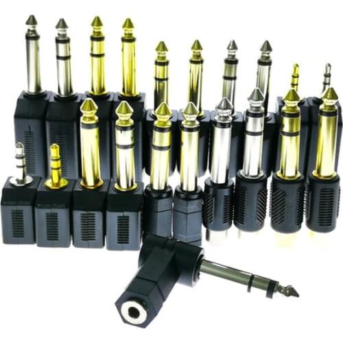 1PCS 6.35mm Jack To 3.5mm Male To Female Plug Connector Headphone Amplifier Audio Adapter Microphone AUX 6.3 3.5 mm Converter