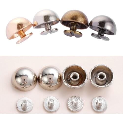 10Pcs Mushroom Dome Bolt Round Head Screws Punk Metal Nail Cloth Button DIY Strap Rivets Screw For Luggage Clothes Bag Shoes