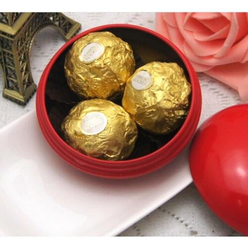 100pcs Tinplate Wedding Candy Box Creative Solid Color Round Ball Candy Box Party Supplies Gift Box Diametre