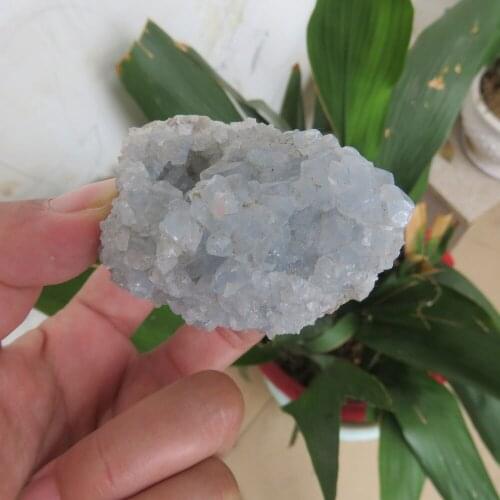 160g Natural Small Blue Calcite Celestite Aquamarine Crystal Cluster Mineral Specimen Fengshui Stone Reiki Healing Pocket Stone