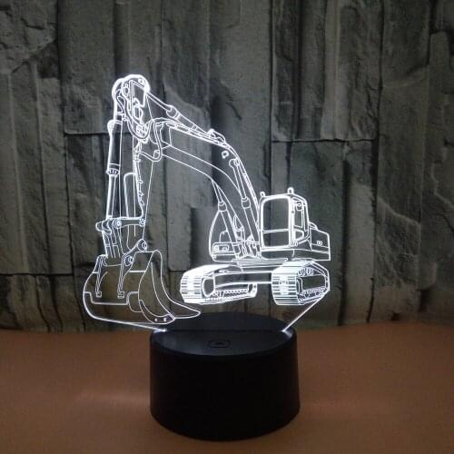 Excavator 3d Lamp 7 Color Remote Touch Led Night Light Creative Novelty Luminaria Small Desk Lamp Usb Led Wireless 3d Light