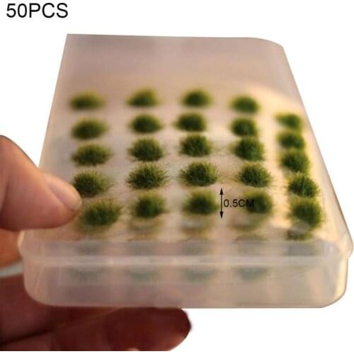 50 Pieces In A Box DIY Miniature Landscape Material Construction Scene Material For Train Sand Table With Grass Bushes Six Color