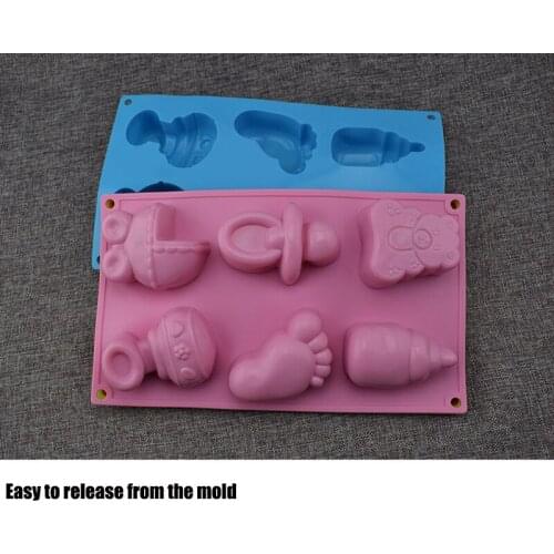 6 With Pacifier And Feet Silicone Cake Mold In Random Colors