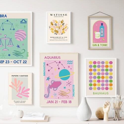 Abstract Matisse Constellation Cocktails Nordic Posters And Prints Wall Art Canvas Painting Wall Pictures For Living Room Decor