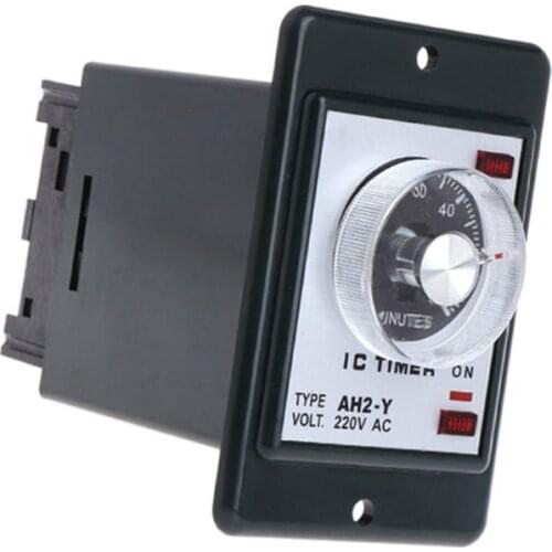 AC 220V AH2-Y Power On Delay Timer High Accuracy Time Relay Device Pointer Display 1/3/5/10/30/60 Seconds 3/6/10/30/60 Minutes