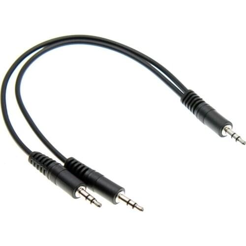 3.5mm Audio Cable 1 to 2 Splitter 3.5MM Jack Male To Male Black Headphone Auxiliary Cord Stereo Audio Cable
