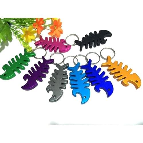 Key Ring Key Chain Alloy Cool Fish Bone Beer Bottle Opener Keychain Accessories Unique Gifts for Christmas