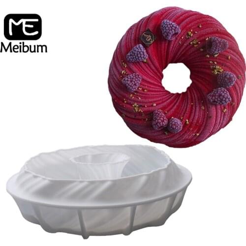 Meibum Homemade Party Mousse Dessert Mould Spiral Silicone Cake Mold Chocolate Muffin Pastry Pan Decorating Tray Baking Tools